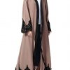 Abetteric Womens Embroidered Dubai Style Cardi Robe Muslim Dresses Abaya