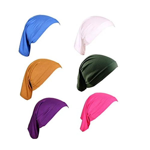 Cntqiang Women's Soft Cotton Render Cap Muslim Bonnet Inner Hijab Caps Underscarf Sleeping Hat
