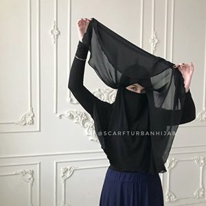Handmade women's black hijab niqab burqa veil islamic scarf Eid gift khimar saudi muslim clothing