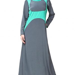 MyBatua Abaya Muslim Grey Casual & Formal Wear Jalabiya Maxi Burqa Dress AY-588