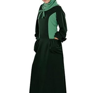 MyBatua Women’s Islamic Clothing Dubai Style Tahani Dual Color Abaya in Green