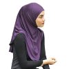 Non-Slip Mu Lan Handmade One piece al amira Hijab Instant Head Scarf Cotton Jersey Long Comfort Hejab Cover (L Size)