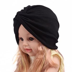 Qhome Fashion Soft Cotton Kids Turban Chemo Hat Hair Covering Hijab Girls Beanie Twist Head Wrap