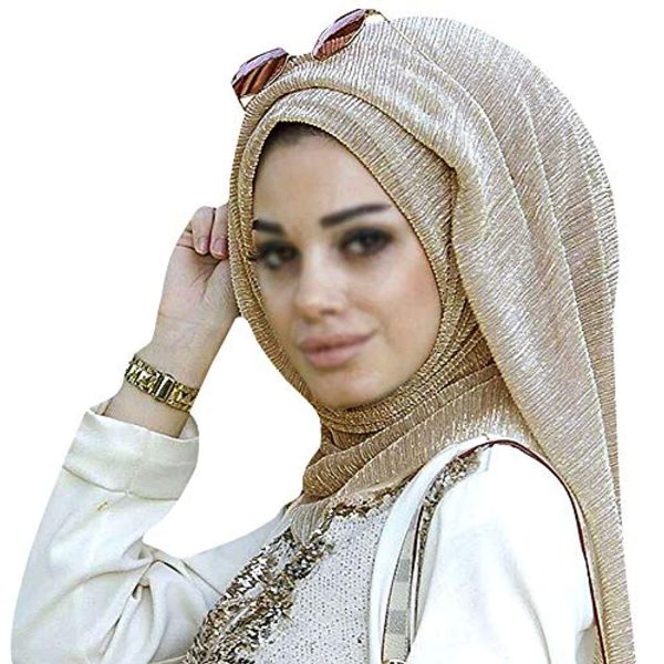 Women Solid Color Muslim Headscarf Turban Lightweight Jersey Hijab Scarf Wrap